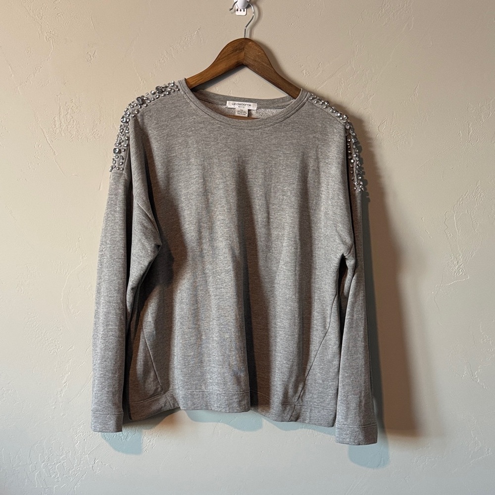 Gray Embellished Sweatshirt